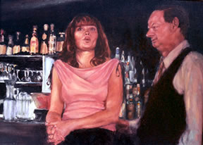 Jazz Bar Scene oil paintings