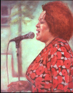 painting of jazz singer paula west