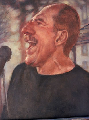 oil painting of jazz singer