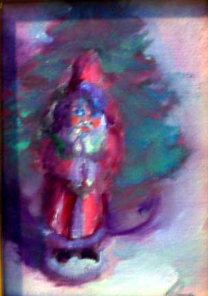 painting of Santa Claus vintage