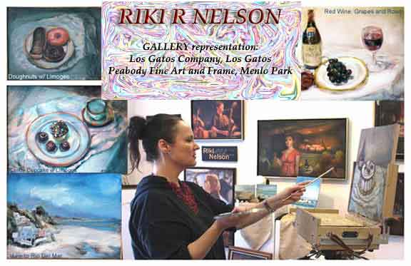 Photo of Artist Riki R Nelson during a painting performance at Peabody Gallery