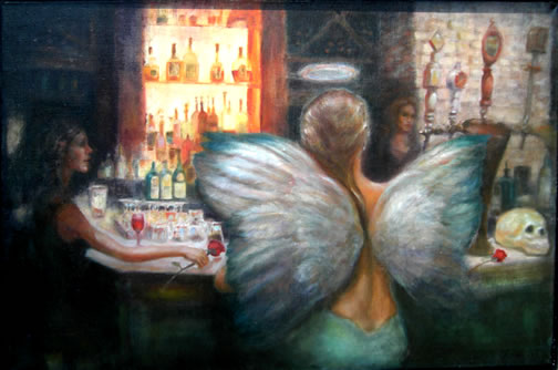 Bar Scene Oil Painting