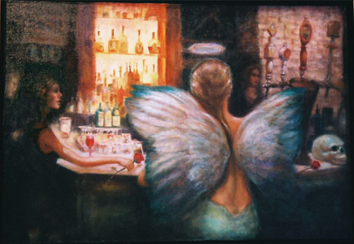 Bar Scene Oil Painting