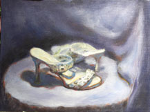 oil painting of jazz dancing shoes