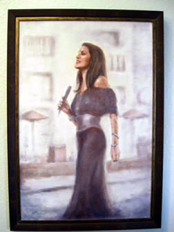 painting of jazz singer