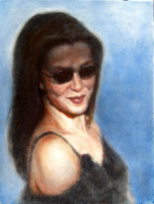 oil painting of Rita Coolidge