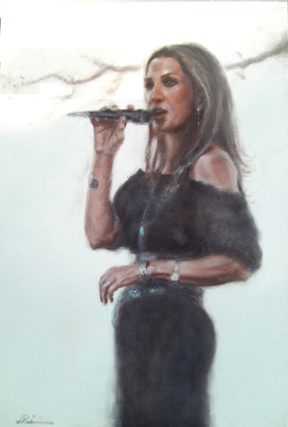 portrail oil painting of singer