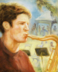 sax player painting